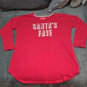 Red 'Santa's Fave' Long Sleeve Sleeping Gown